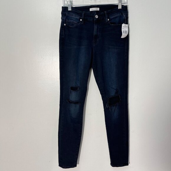 Good American Denim - Good‎ American Good Legs Womens Distressed Skinny Jeans Size 6/28 Dark Wash